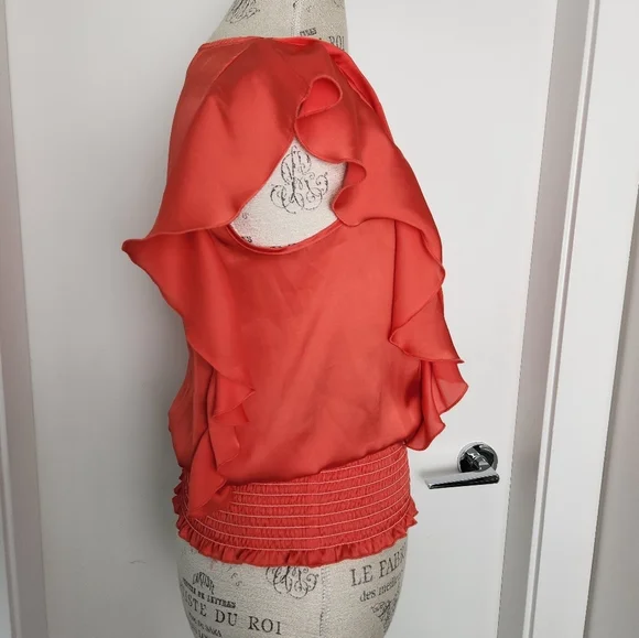 DKNY Red Ruffle Blouse - Picture 4 of 12